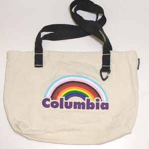 Columbia Cream Canvas Tote Bag with Rainbow PRIDE Design